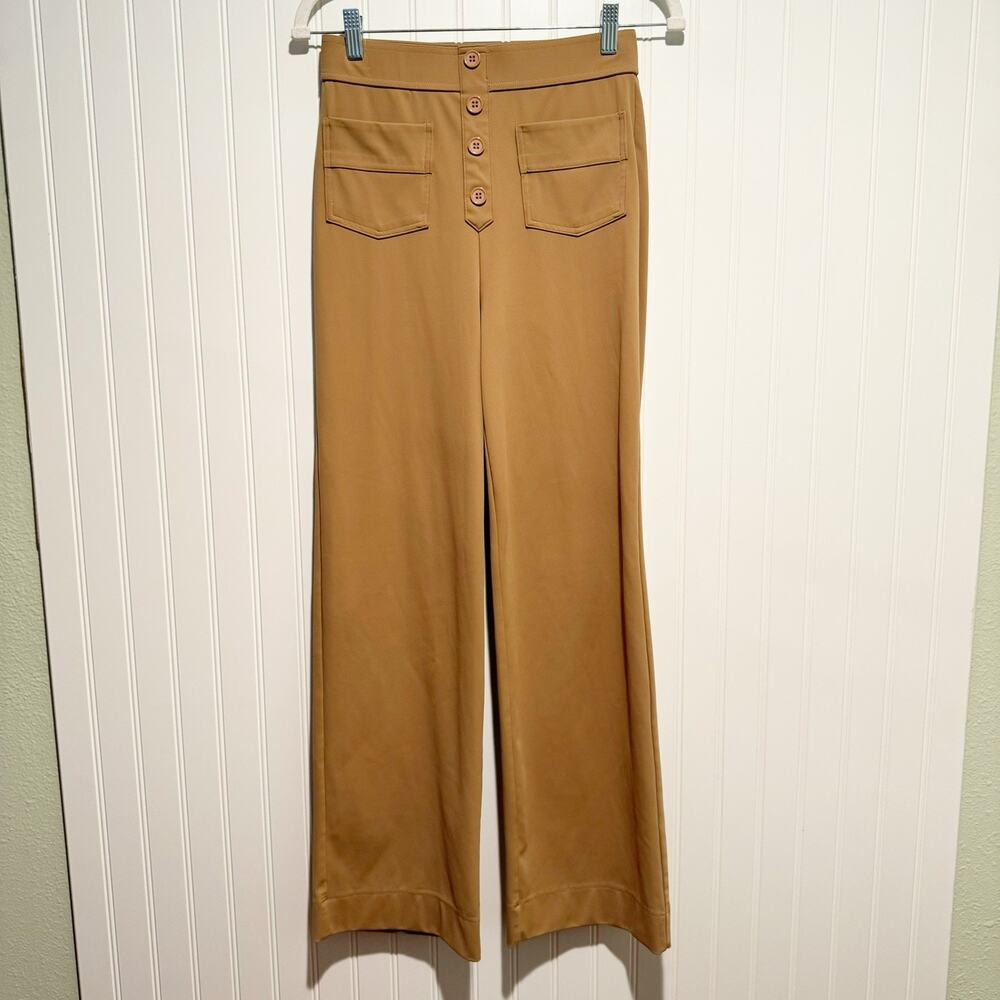 Halara Day Stretch High Waisted Straight Leg Pants Pull On Tan Size Small - Picture 2 of 6